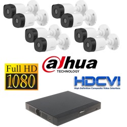 Комплект за видеонаблюдение Dahua с 8 бр. HDCVI Булет Камери и Рекодер -2.0Мегапиксела FULL HD 1080p резолюция